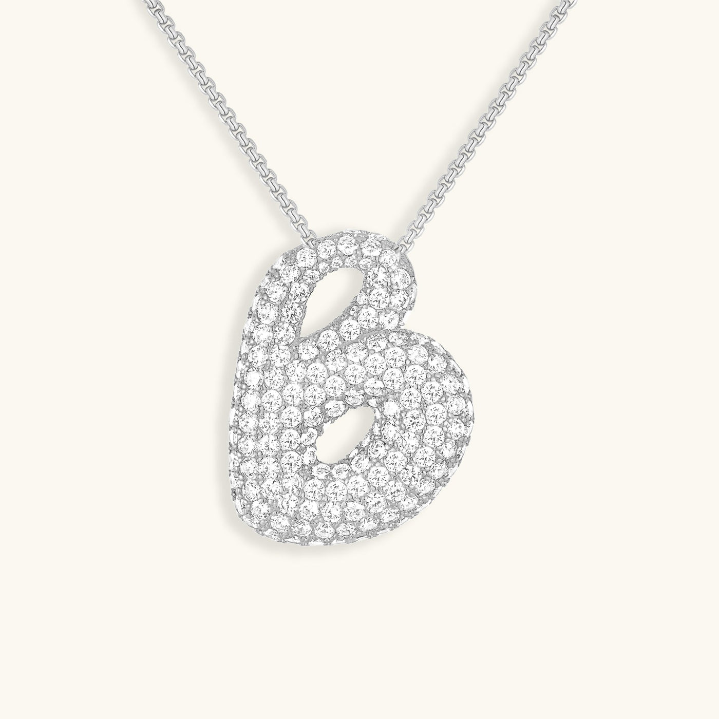 Navnesmykke Bubble med diamant | 18k Gull