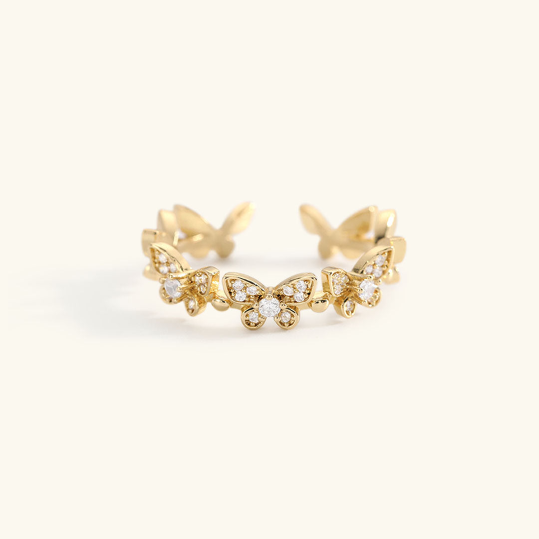 Smykkering Schmetterling | 18k Gull