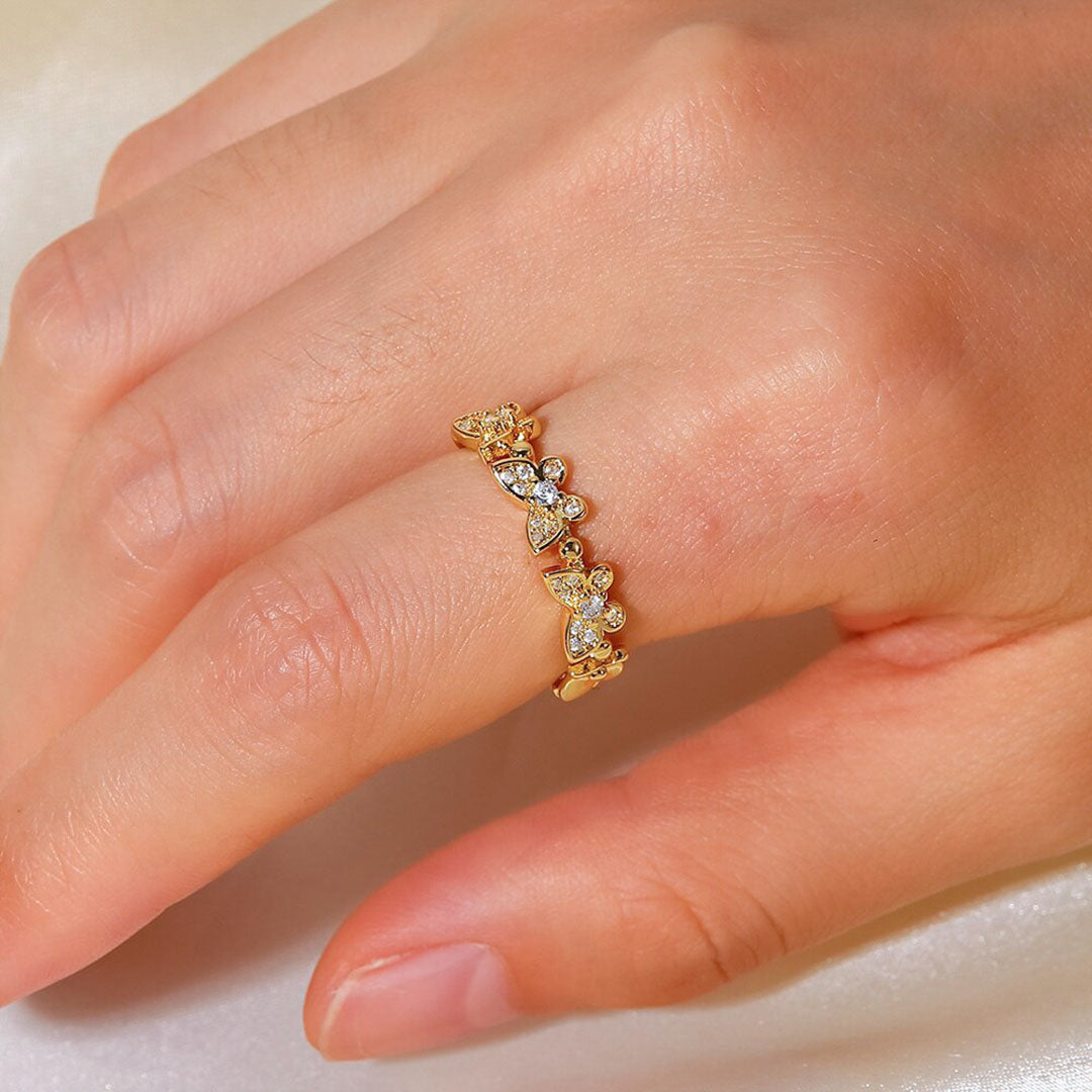 Smykkering Schmetterling | 18k Gull