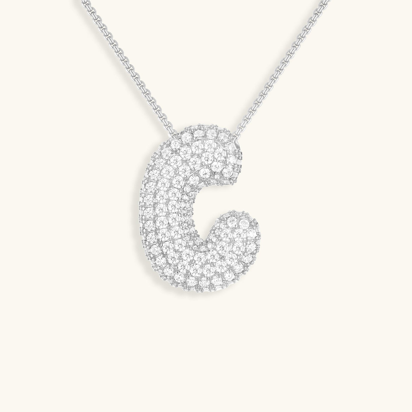 Navnesmykke Bubble med diamant | 18k Gull