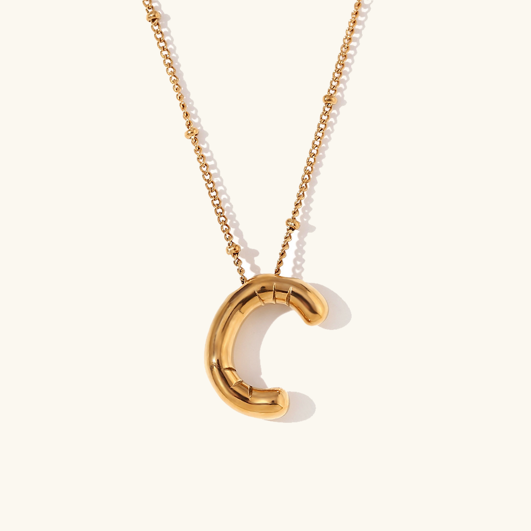 Neseørering med initialer i bobleform | Gull 18k