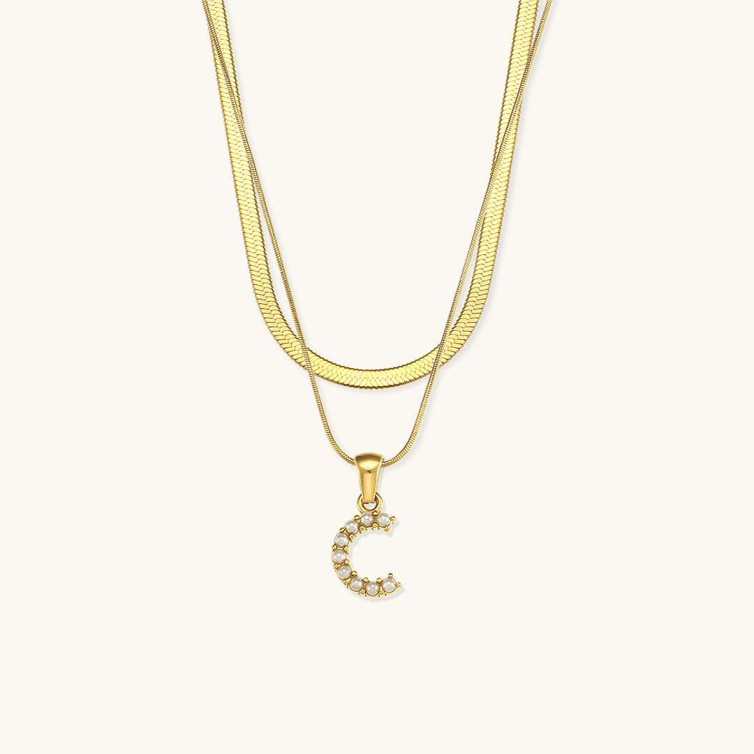 Fiona Lagenweise Initialhalskjede | 18k Gull