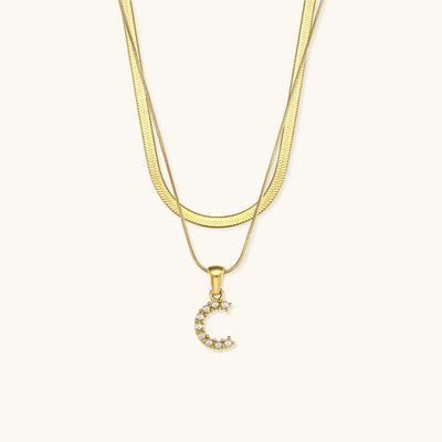 Fiona Lagenweise Initialhalskjede | 18k Gull