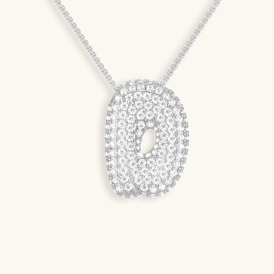 Navnesmykke Bubble med diamant | 18k Gull