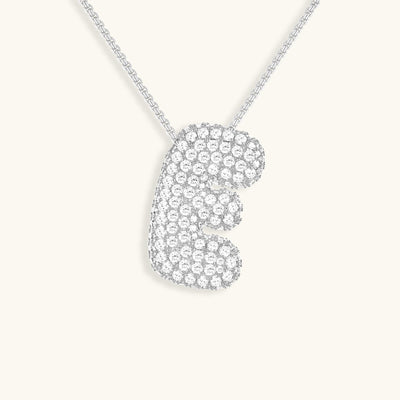 Navnesmykke Bubble med diamant | 18k Gull