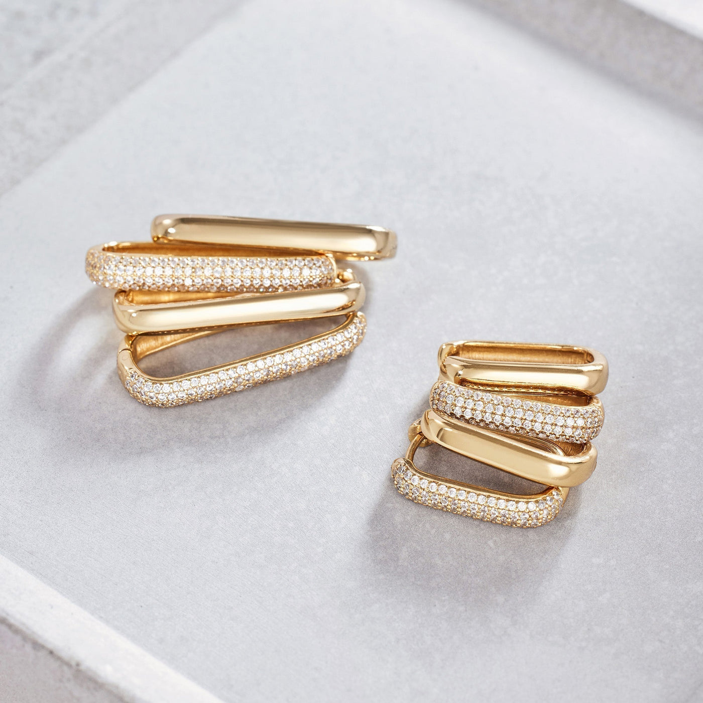 Butikk Ikon Pavé Ringer | Gull 16k