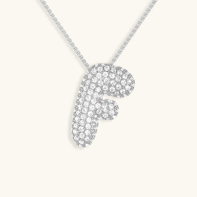 Navnesmykke Bubble med diamant | 18k Gull