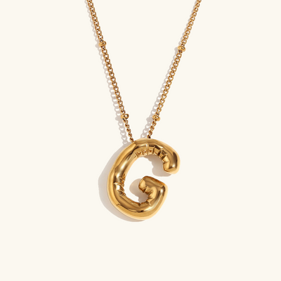 Neseørering med initialer i bobleform | Gull 18k