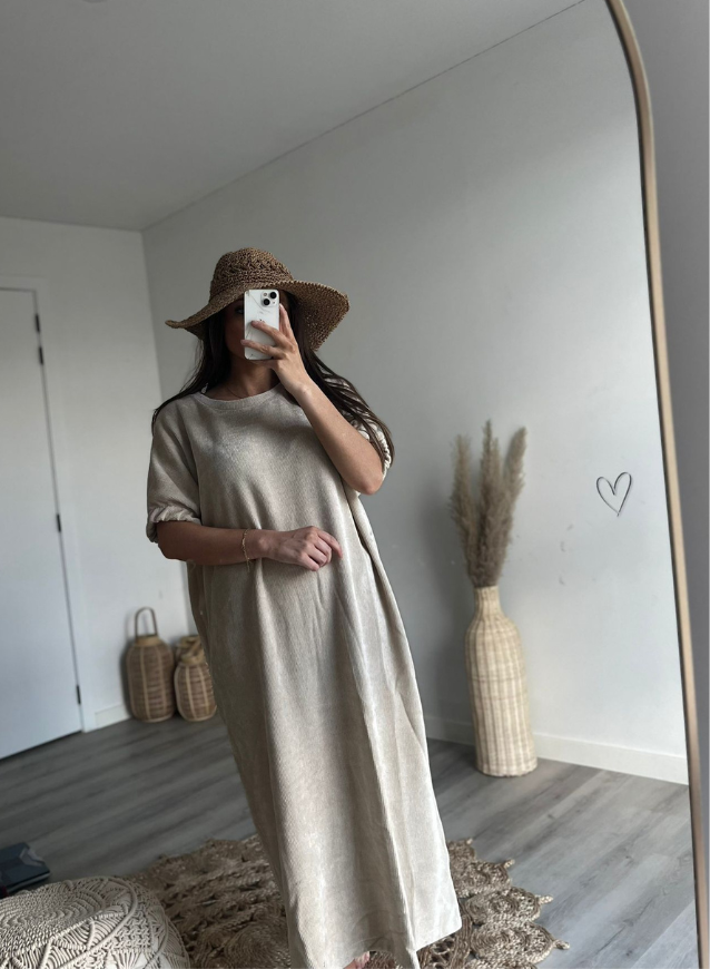 AIMEE - Beige Kjole