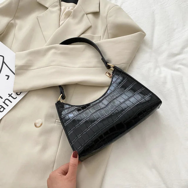 Tilly™ | Glitrende skulderveske med alligatormønster