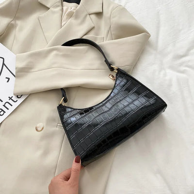 Tilly™ | Glitrende skulderveske med alligatormønster