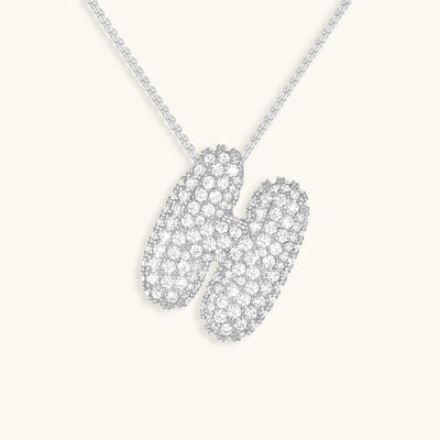 Navnesmykke Bubble med diamant | 18k Gull