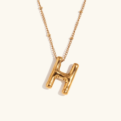 Neseørering med initialer i bobleform | Gull 18k