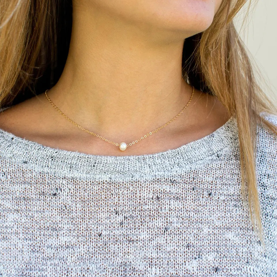 Marianne Halskjede med Sødde Perler | 14k Gull