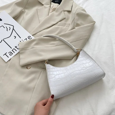 Tilly™ | Glitrende skulderveske med alligatormønster