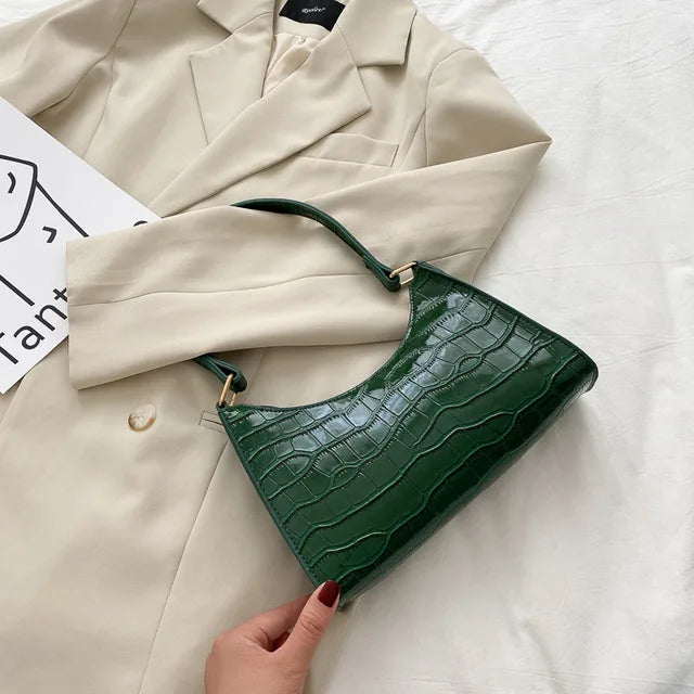 Tilly™ | Glitrende skulderveske med alligatormønster