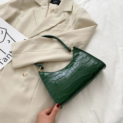 Tilly™ | Glitrende skulderveske med alligatormønster