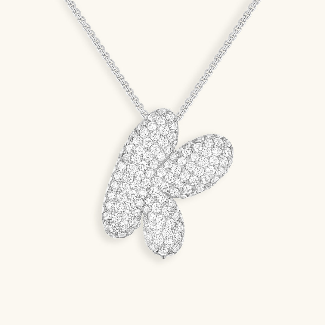 Navnesmykke Bubble med diamant | 18k Gull