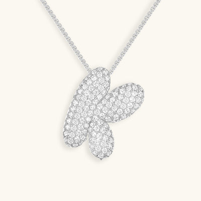 Navnesmykke Bubble med diamant | 18k Gull