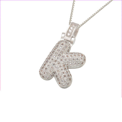 Pave Bubble Halskjede med Initial | 18k Gull