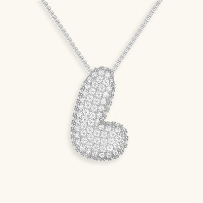 Navnesmykke Bubble med diamant | 18k Gull