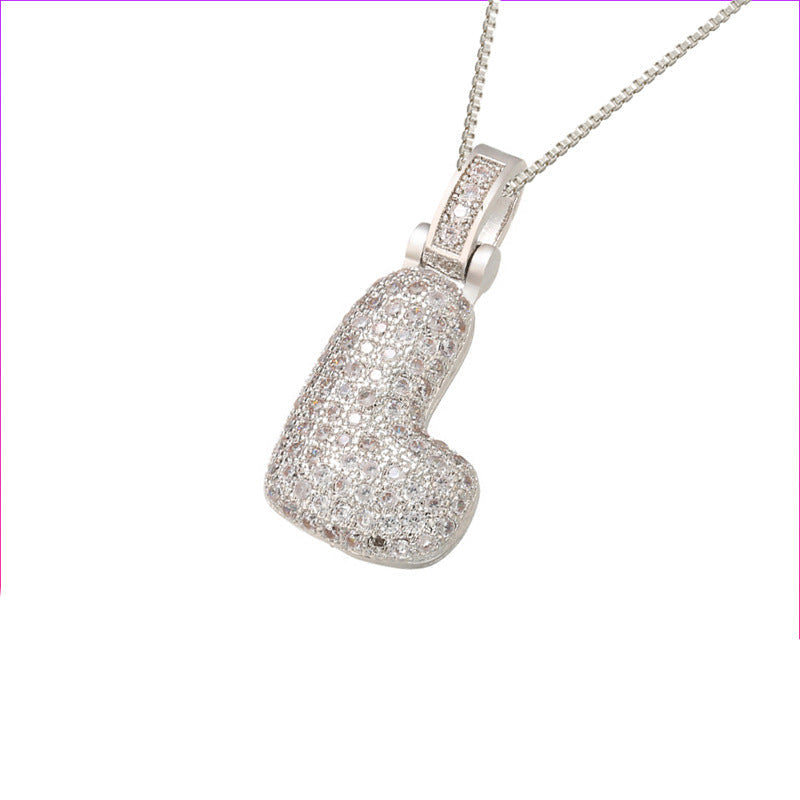 Pave Bubble Halskjede med Initial | 18k Gull