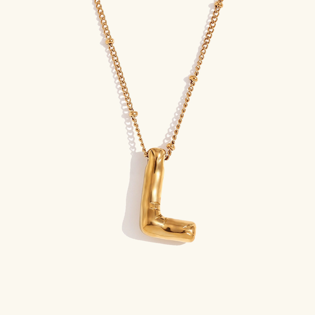 Neseørering med initialer i bobleform | Gull 18k