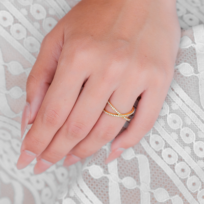 Korsring Nia Gull Diamant | 18k Gull