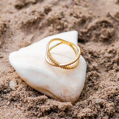 Korsring Nia Gull Diamant | 18k Gull