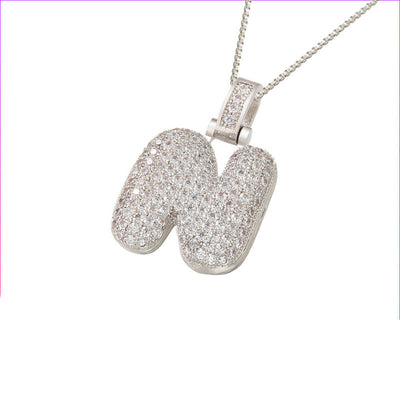 Pave Bubble Halskjede med Initial | 18k Gull