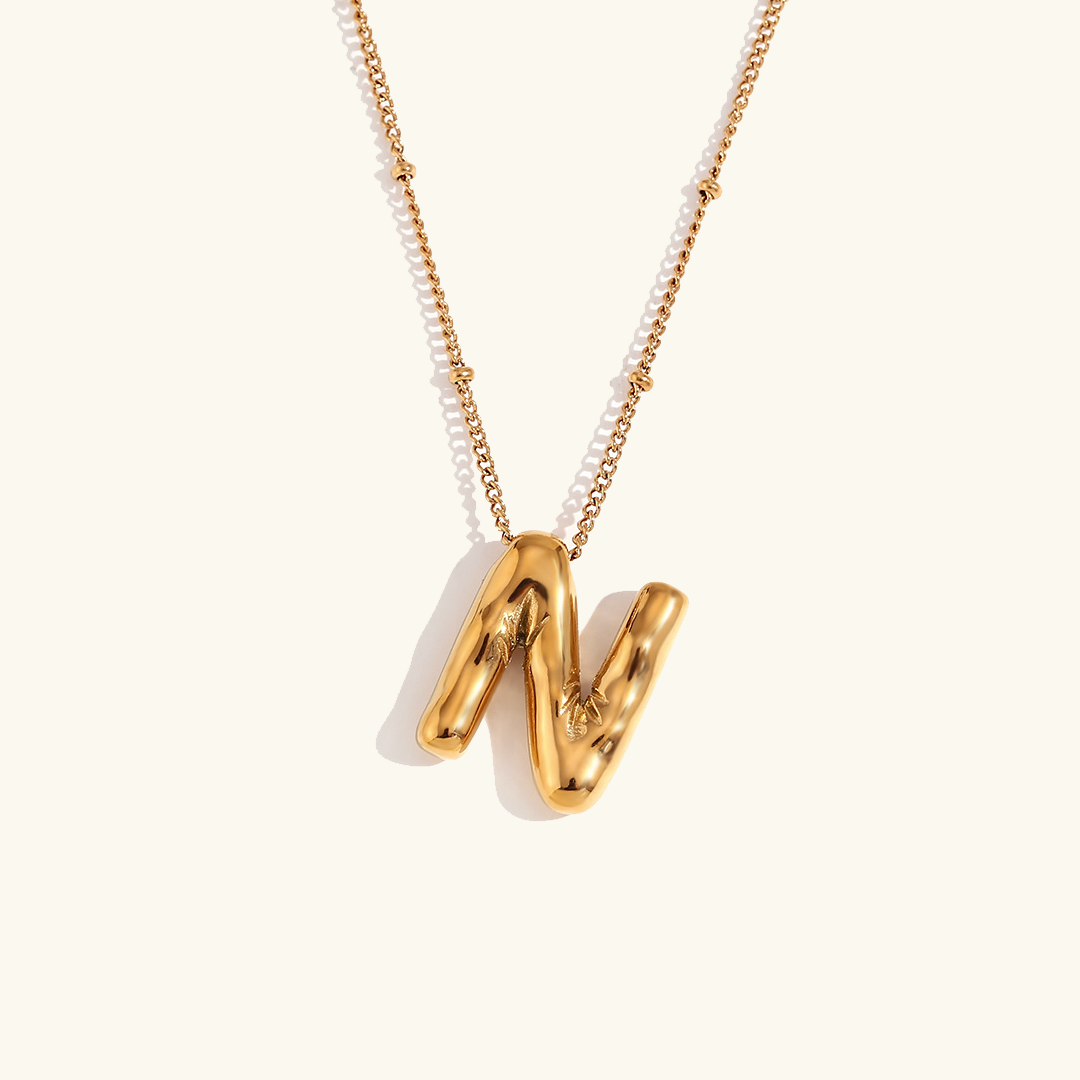 Neseørering med initialer i bobleform | Gull 18k