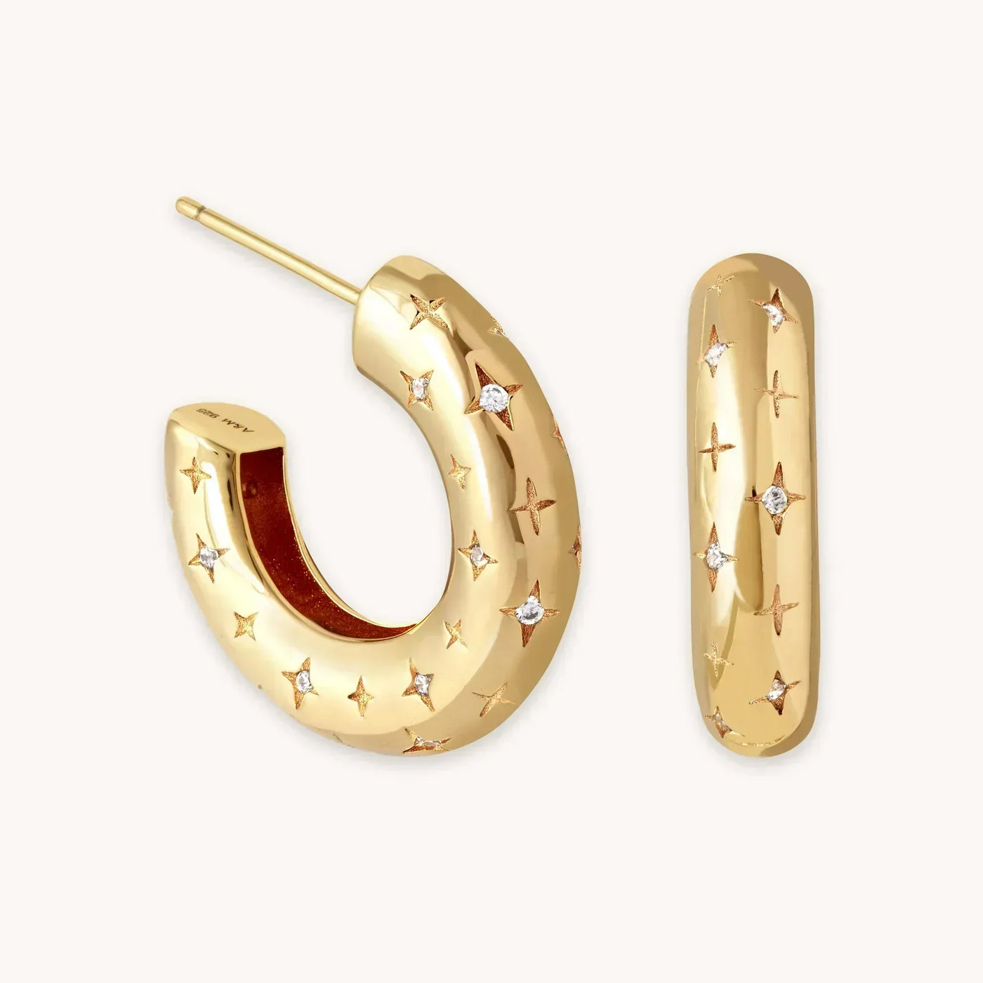 Cosmic Hoop-Øreringer | Gull 16k