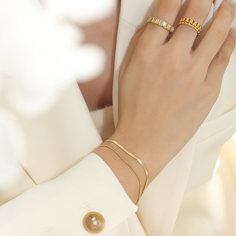 Klassiske Dobbelt Gull Armbånd | Gull 18k