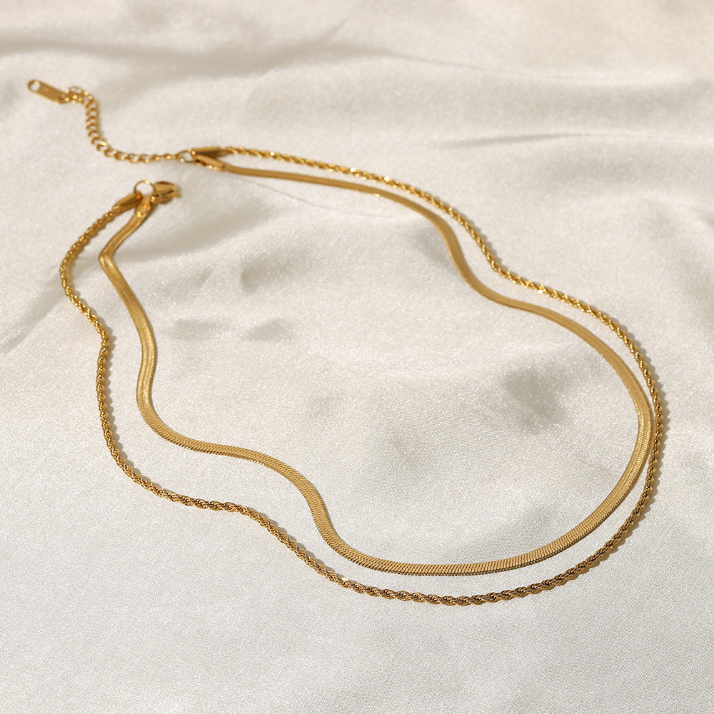 Hailey Lagdelt Halskjede | 18k Gull