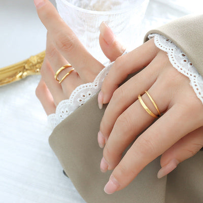 Ring med nilloverflade | 18k Gull