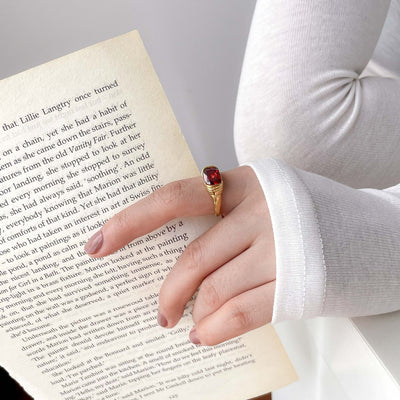 Arv Ring i Karminfarve | 18k Gull