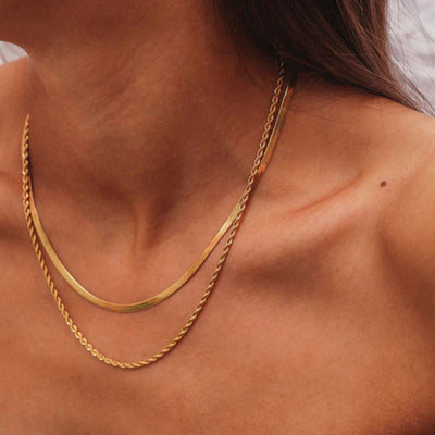 Hailey Lagdelt Halskjede | 18k Gull