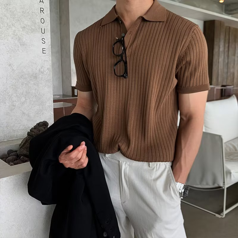 Nico | Polo med Vertikale Striper