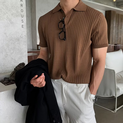 Nico | Polo med Vertikale Striper