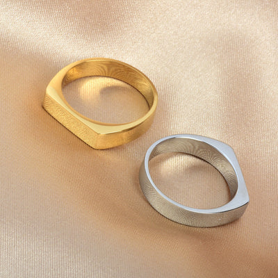 Rektangulært Seglring | 18k Gull