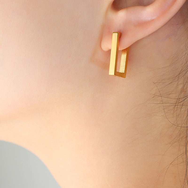 Geometriske Øreringer Terra | Gull 18k