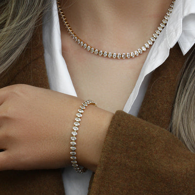 Wisteria Tennis Halskjede med Diamanter | 18k Gull