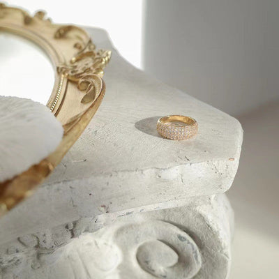 Ring med glaskuppel | Gull 18k