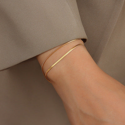 Klassiske Dobbelt Gull Armbånd | Gull 18k