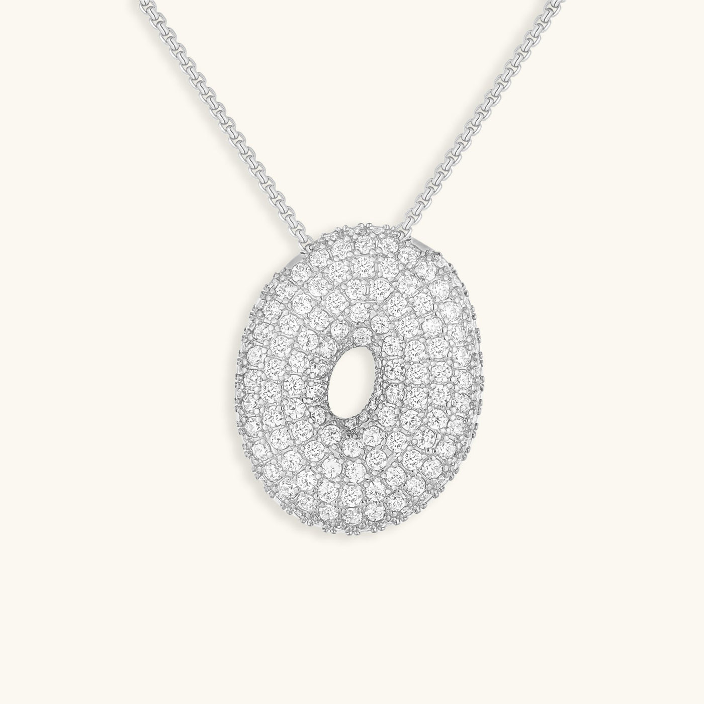 Navnesmykke Bubble med diamant | 18k Gull