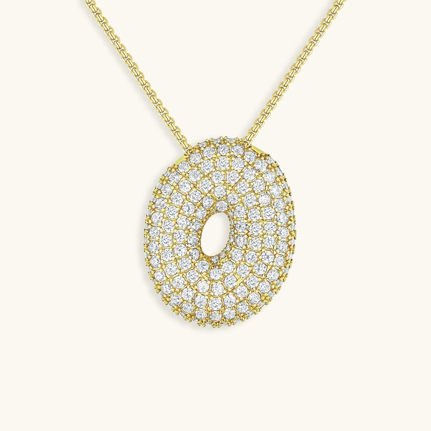 Navnesmykke Bubble med diamant | 18k Gull