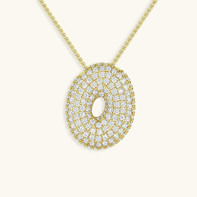 Navnesmykke Bubble med diamant | 18k Gull