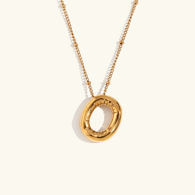 Neseørering med initialer i bobleform | Gull 18k