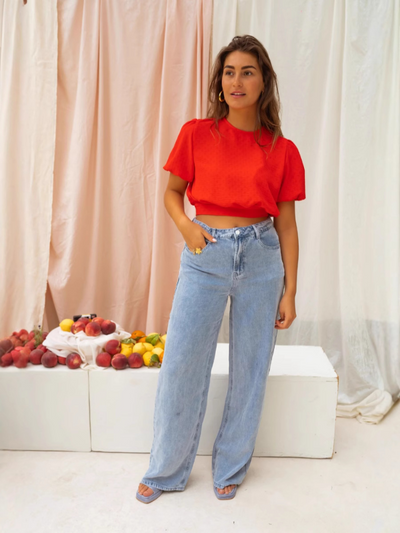 Lorena™ | Kuttet bluse med iøynefallende flair