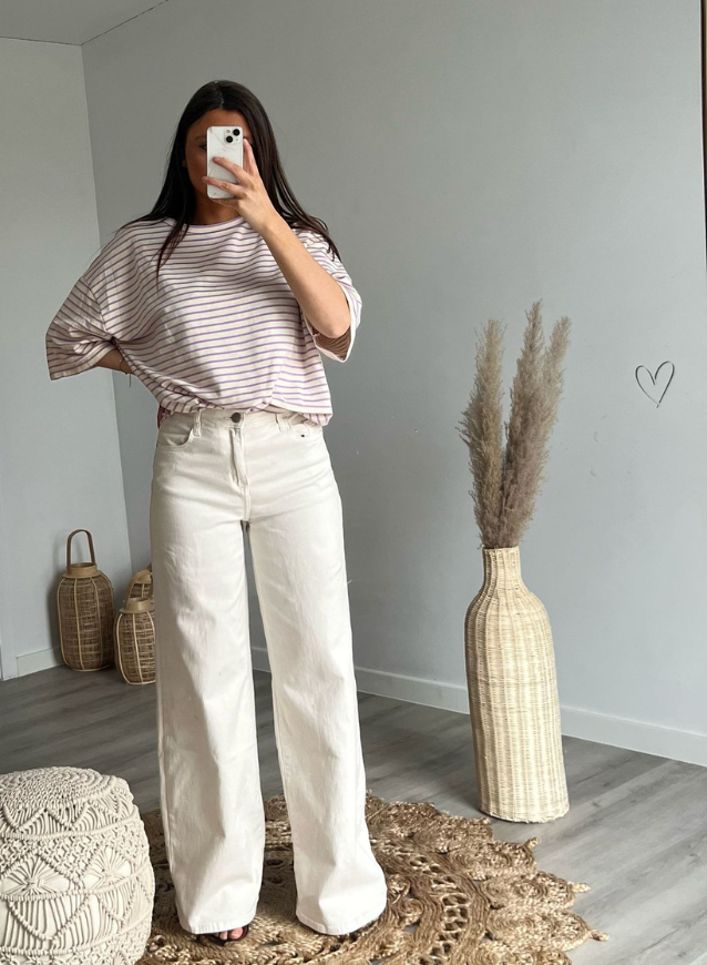 BETH - Kremfargede Jeans